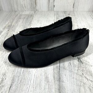 Stuart Weitzman Black Satin Flats #534